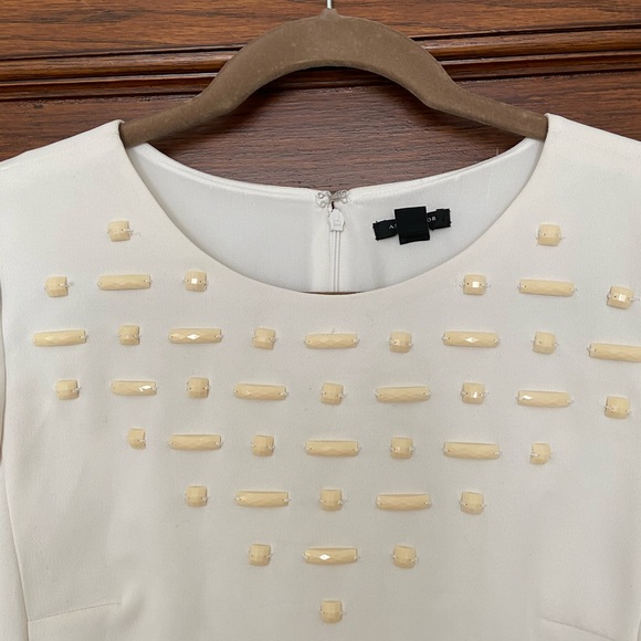 Anne Taylor Ivory White Dress 8P Long Sleeve - Picture 2 of 4